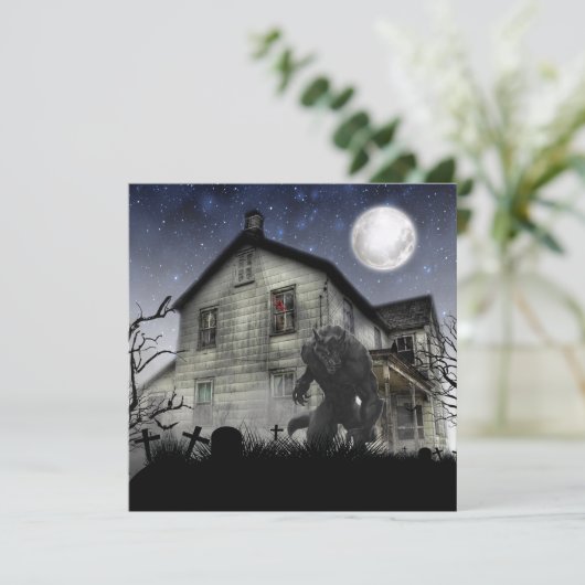 Beängstigend Halloween Werewolf Karte (Stehend Vorderseite)