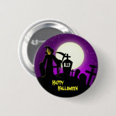 Beängstigend Happy Halloween Button (Vorne & Hinten)