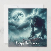 Beängstigend Happy Halloween Werewolf Karte (Vorderseite)