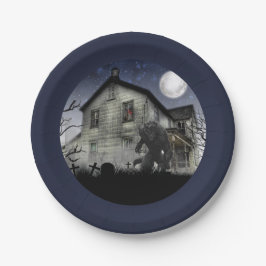 Beängstigend Happy Halloween Werewolf Pappteller