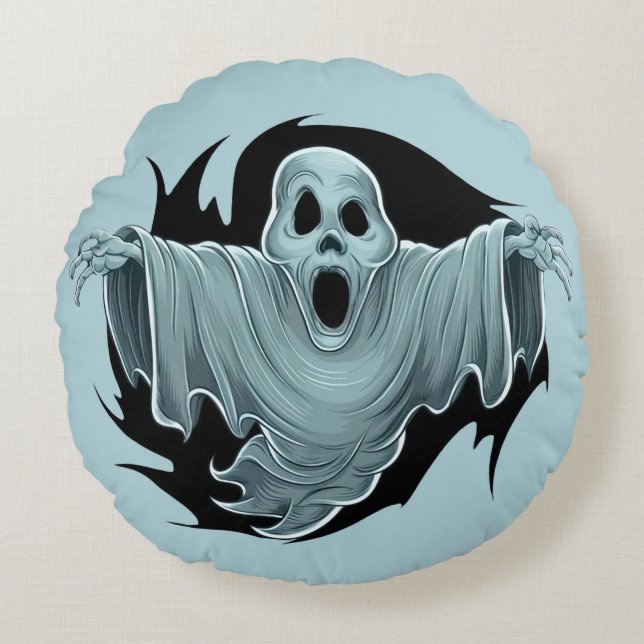 Beängstigend Haunting Ghost Rundes Kissen (Vorderseite)