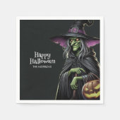 Beängstigend-Hexe-Themed Halloween Serviette (Vorderseite)
