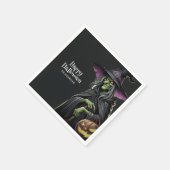 Beängstigend-Hexe-Themed Halloween Serviette (Ecke)