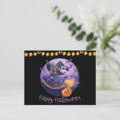 Beängstigend Kitty Halloween Postkarte (Stehend Vorderseite)