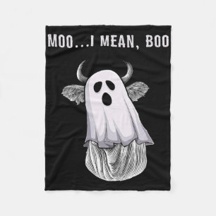 Beängstigend Kuh Bauer Halloween Ghost Funny Moo I Fleecedecke
