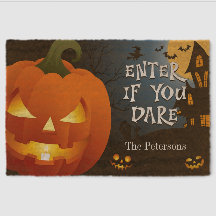 Beängstigend Kürbislaterne Coir Mat