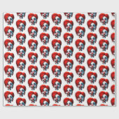 Beängstigend lächelnd Red Hair Lady Clown Geschenkpapier (Flach)