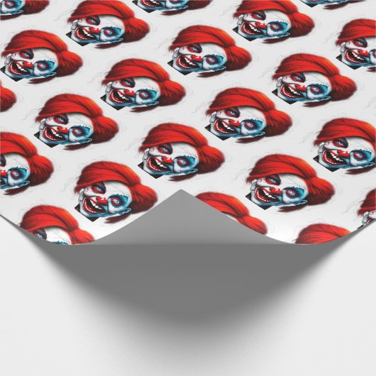 Beängstigend lächelnd Red Hair Lady Clown Geschenkpapier (Ecke)