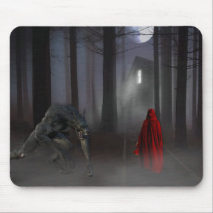Beängstigend Little Red Riding Hood Werewolf Mousepad