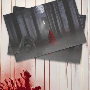 Beängstigend Little Red Riding Hood Werewolf Seidenpapier