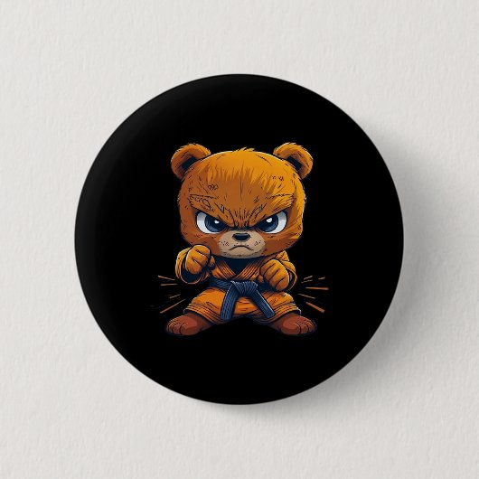 Beängstigend Martial Arts Fighter Karate Boxer Com Button (Vorderseite)