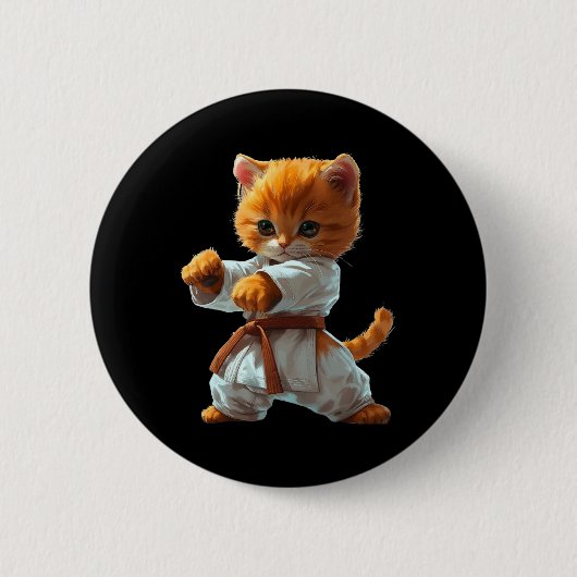 Beängstigend Martial Arts Fighter Karate Boxer Com Button (Vorderseite)