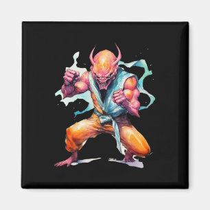 Beängstigend Martial Arts Fighter Karate Boxer Com Magnet