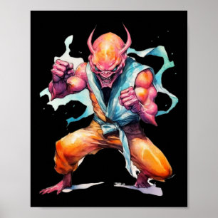 Beängstigend Martial Arts Fighter Karate Boxer Com Poster