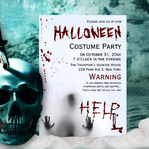 Beängstigend Modern Bloody Halloween Costume Party Einladung