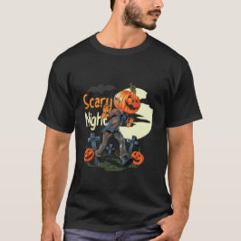 Beängstigend Night Pumpkin Head Halloween T - Shir T-Shirt