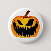 Beängstigend Orange Halloween Pumpkin Button (Vorderseite)