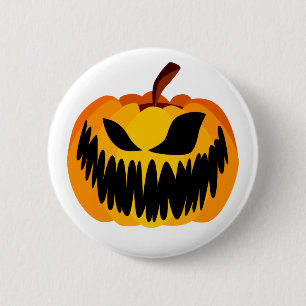 Beängstigend Orange Halloween Pumpkin Button