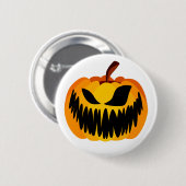 Beängstigend Orange Halloween Pumpkin Button (Vorne & Hinten)