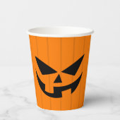 Beängstigend Orange Jack O'Lantern Halloween-Party Pappbecher (Rückseite)