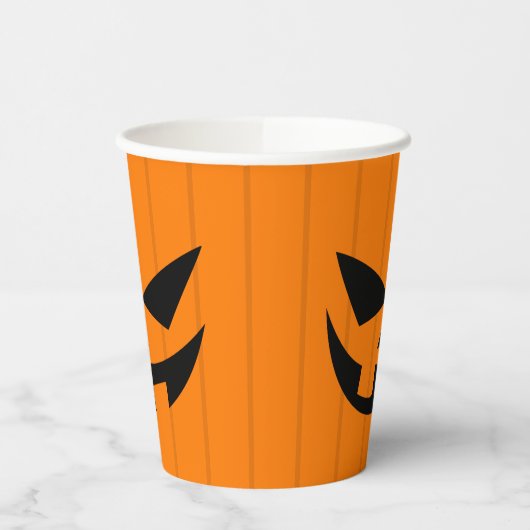 Beängstigend Orange Jack O'Lantern Halloween-Party Pappbecher (Links)