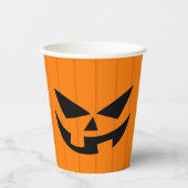 Beängstigend Orange Jack O'Lantern Halloween-Party Pappbecher (Vorderseite)