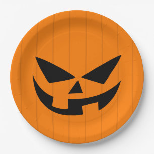 Beängstigend Orange Jack O'Lantern Halloween-Party Pappteller