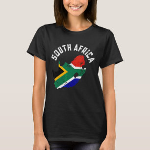 Beängstigend Patriotic Südafrika Flag Map Men Wom T-Shirt