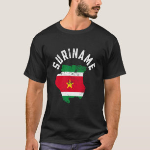 Beängstigend Patriotic Suriname Flag Map Männer Fr T-Shirt