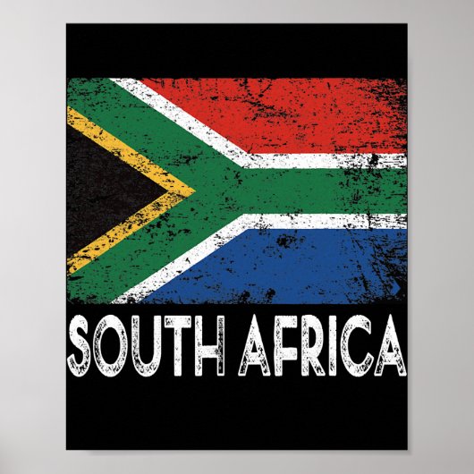 Beängstigend Patriotische Südafrikanische Flagge M Poster (Vorne)