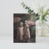 Beängstigend Pink Fish Twins Horror Postkarte (Stehend Vorderseite)