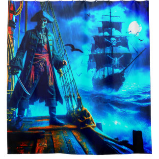 Beängstigend Pirate Duschvorhang