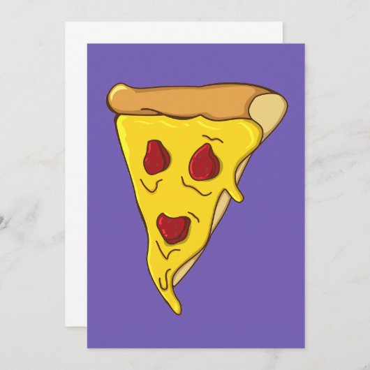 Beängstigend Pizza Slice Einladung (Vorne/Hinten)