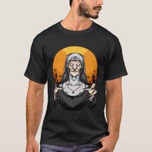 Beängstigend Priest Nun Halloween Frauenkostüm T-Shirt