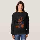 Beängstigend Pumpkin Bat Funny Witch Hat Quokka Ha Sweatshirt (Vorne ganz)