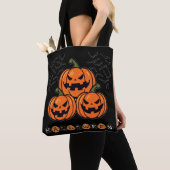 Beängstigend Pumpkin Orange Black Halloween Tasche (Von Nahem)