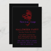 Beängstigend Red Goth Skull Halloween-Party Einlad Einladung (Vorne/Hinten)