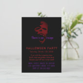 Beängstigend Red Goth Skull Halloween-Party Einlad Einladung (Stehend Vorderseite)