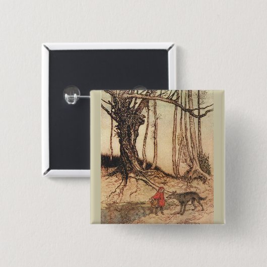 Beängstigend Red Riding Hood Button (Vorne & Hinten)