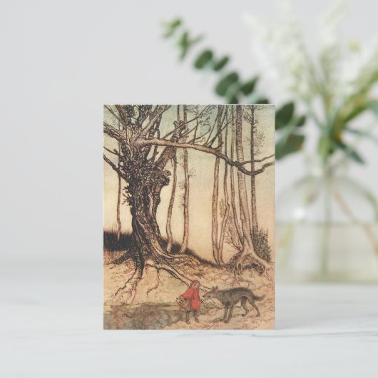 Beängstigend Red Riding Hood Postkarte (Stehend Vorderseite)