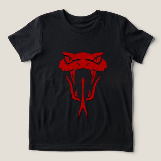 Beängstigend Red Snake - Fierce Serpent Face Boys Tri-Blend Shirt (Design Vorderseite)