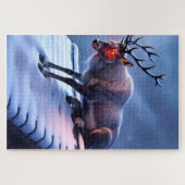 Beängstigend Reindeer auf dem Dach! Puzzle (Horizontal)