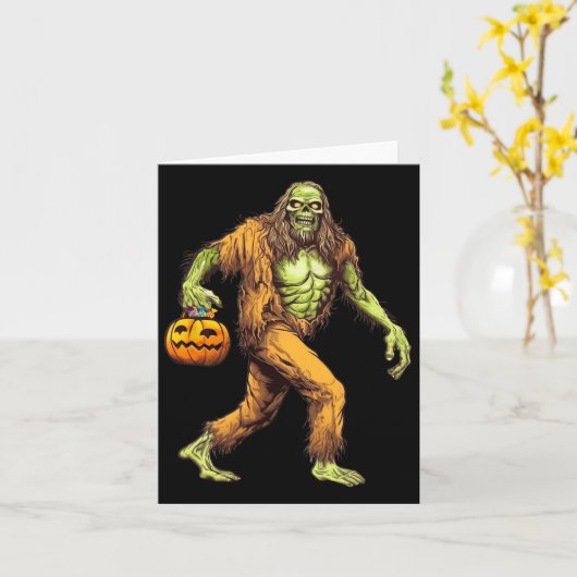 Beängstigend Sasquatch Bigfoot Zombie Carry Hallow Karte (Gelbe Blume)