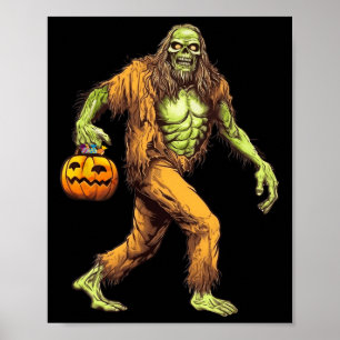 Beängstigend Sasquatch Bigfoot Zombie Carry Hallow Poster