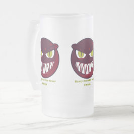 Beängstigend schläft nie. mattglas bierglas