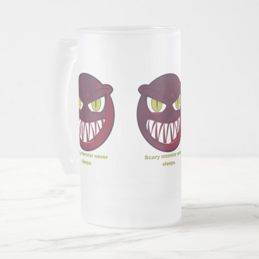 Beängstigend schläft nie. mattglas bierglas (Vorderseite Links)