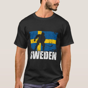 Beängstigend Schweden Hockey Schwedische Flagge Sp T-Shirt