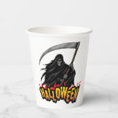 Beängstigend Sensenmann Man Halloween Pappbecher (Rückseite)