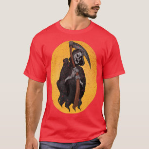 Beängstigend Skelett Halloween Kostüm Sensenmann S T-Shirt