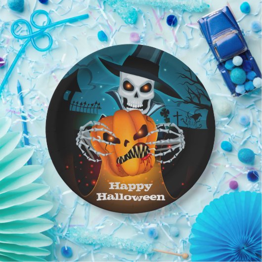 Beängstigend Skeletton Halloween Pappteller (Party)